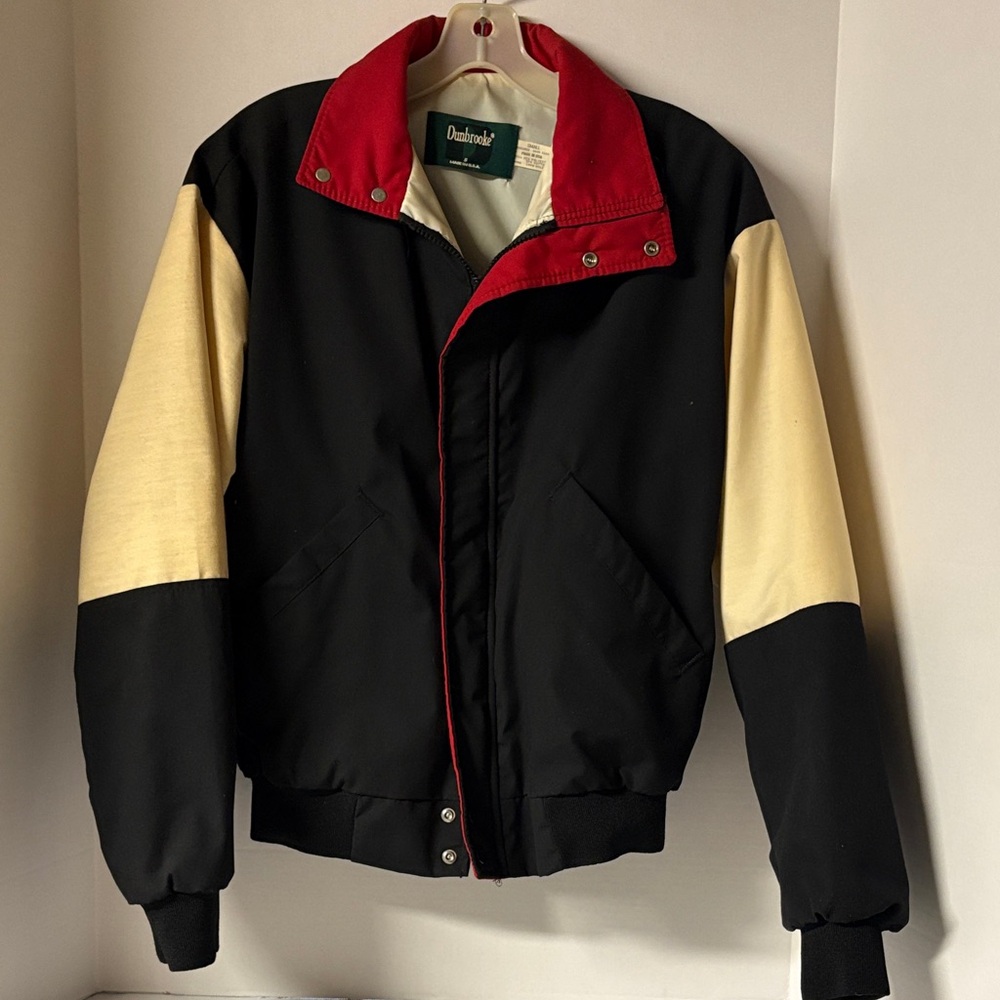 Black and Cream Men's Logo Jacket by Dunbrooke
